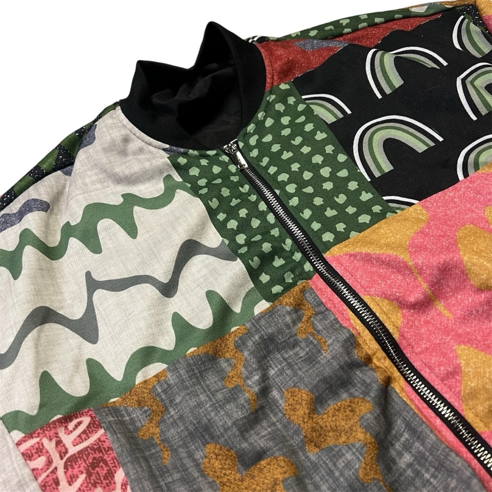 Patch Blocked Bomber Jacket - image 2